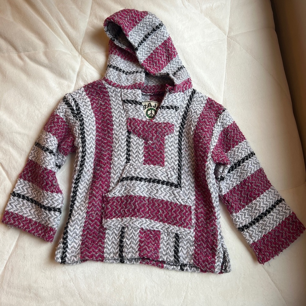 Baja Joe Maroon and Gray Woven Hoodie - Picture 4 of 7